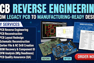 pcb reverse engineering, reconstruction, redesign, gerber, nc drill, bom, dfm QA