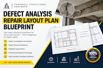 forensic structural engineer defect analysis repair layout plan blueprint