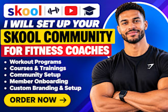 skool community setup for fitness coaches, workout programs  courses