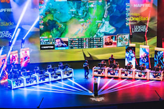 design 3d cgi gaming tournament center, esports arena, gaming arena, esports hub
