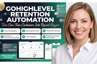 set up drip campaigns, booking recovery and retention automation in gohighlevel
