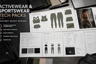 design activewear and sportswear tech packs for fitness fashion brands