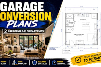 california and florida garage conversion permit drawings and remodel