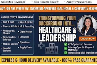 rewrite finance, sales, engineering, tech HR resume for healthcare medical roles