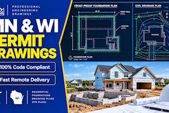 prepare minnesota and wisconsin civil structural permit drawings