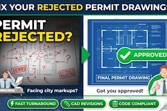 fix and revise rejected building permit drawings