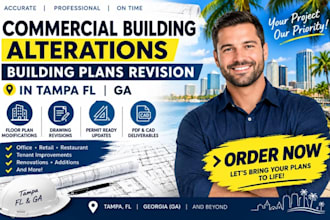 deliver commercial building alterations building plans revision in tampa fl ga
