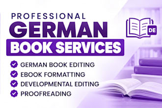 do german book editing, ebook formatting, developmental editing, proofreading
