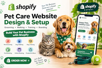shopify pet grooming dog walking training boarding animal store booking website