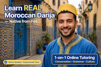teach you moroccan darija conversation with a native fes