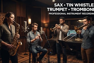 record saxophone, tin whistle, trumpet and trombone for your song