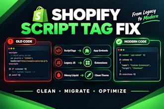 fix shopify scripttags theme code app embeds and remove legacy scripts