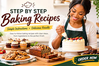 create clear step by step baking recipes and instructions