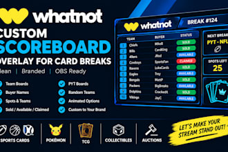 create a custom whatnot scoreboard overlay for card breaks