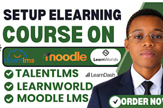 setup elearning course on talentlms, learndash, moodle lms, h5p and learndash