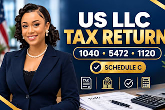 prepare US llc tax return 1040, form 5472, form 1120 and schedule c