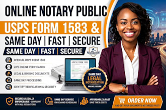 notarize usps form 1583 online same day legal documents notary public fast