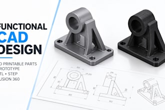 design functional cad engineer 3d printable parts prototype stl step fusion 360