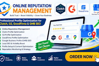 provide online reputation management clutch g2, goodfirms gmb SEO optimization