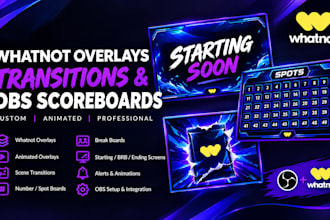 design animated whatnot overlays transitions and obs scoreboards