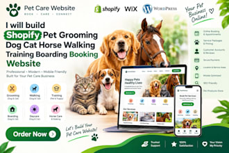build pet grooming dog cat horse walking training boarding booking website