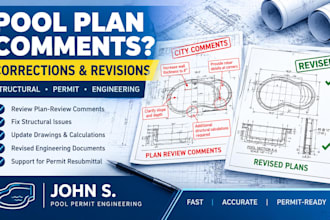 correct pool permit plans and structural engineering revisions