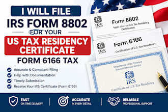 file irs form 8802 for your US tax residency certificate form 6166 tax