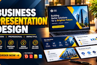 design a business presentation, company presentation, pitch deck, sales deck