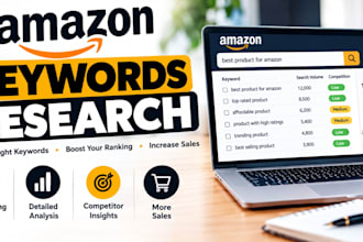research amazon search terms for your product and niche