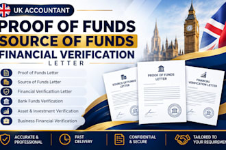 prepare proof of funds source of funds and financial verification letter
