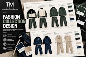 design a fashion collection with colored garment designs