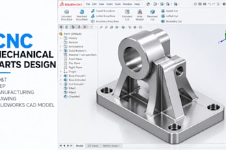 design cnc mechanical parts gd t step manufacturing drawing solidworks cad model