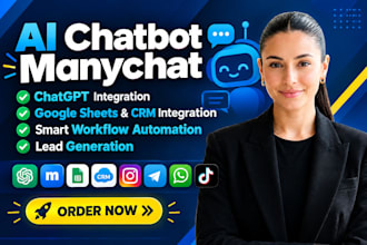 create chatbot for social media platforms using manychat, tidio