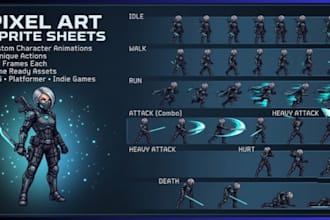 pixel art character pixel character design sprite sheet pixel art game art