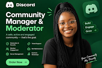 be your expert discord admin moderator community manager for any business