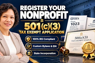 register your nonprofit, prepare and file your 501c3 irs tax exempt application