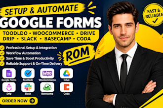 integrate google forms toodledo woocommerce drive drip slack basecamp coda