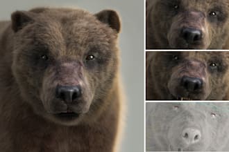 3d realistic blender animal, 3d animal model 3d animal animation zbrush 3d print