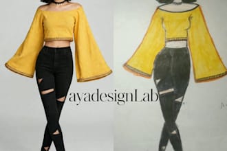 draw custom fashion skerches and render them with ai
