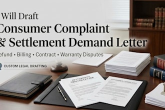 draft persuasive consumer complaint and settlement demand letter as US attorney