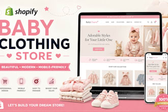 design a professional shopify baby clothing store