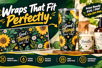 design tumbler wraps and product labels for your shopify store in kittl