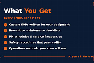 write maintenance sops and preventive maintenance plans