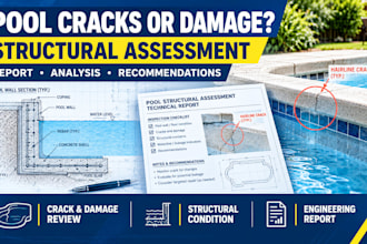 assess pool cracks damage and provide structural engineering report