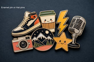 design enamel pins, company badges, medals or hat pins