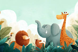 draw cute cartoon animal character