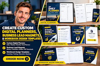 create custom digital planners, business lead magnets, workbook design template