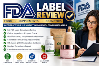 do fda label review, fda registration, US agent, cosmetics and product listing