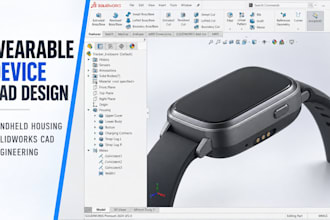 design wearable electronic enclosure handheld housing solidworks cad engineering