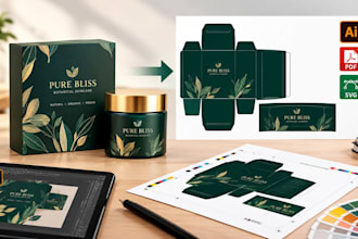 convert ai packaging box design and label design into print ready vector files